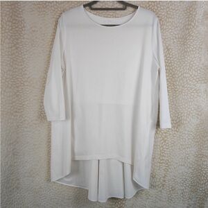 COS High Low Hem, Mixed Media, White Top, Size XS, Preloved